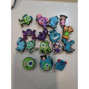 15 Monsters PVC Shoe Charm Lot Different Charms Sully Croc Jibbitz Wristband